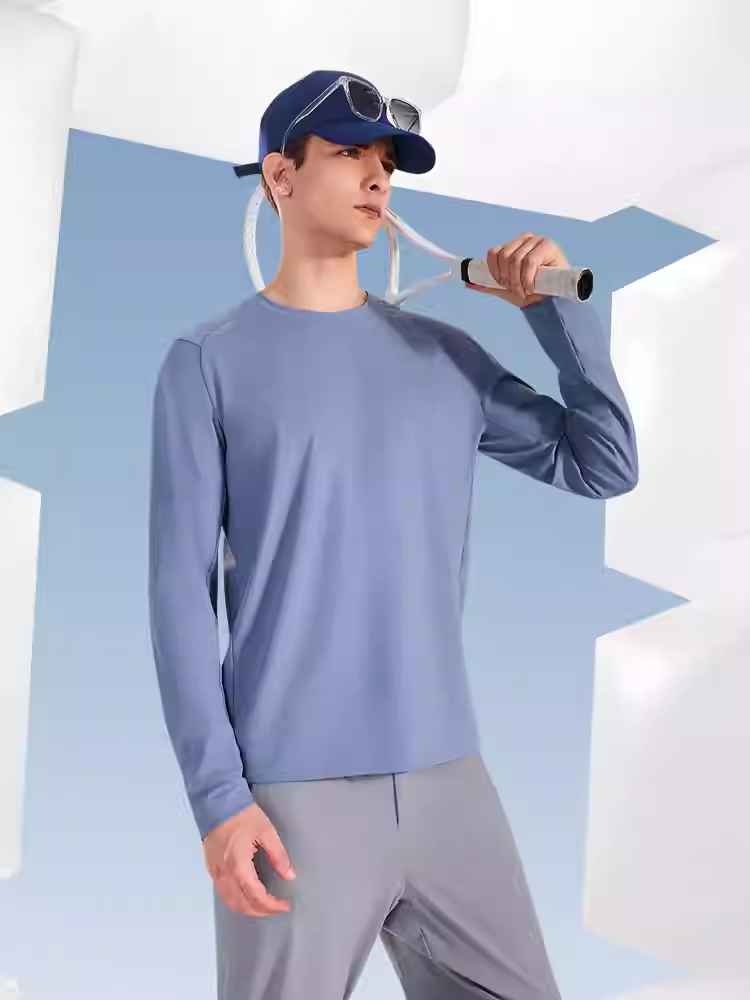 Performance Long Sleeve T-Shirt for Men – Quick-Dry, High-Stretch, UV Protection