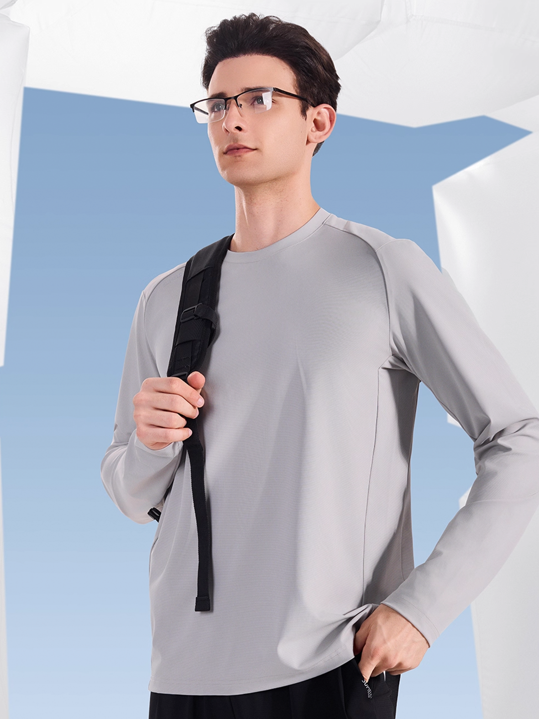 Performance Long Sleeve T-Shirt for Men – Quick-Dry, High-Stretch, UV Protection